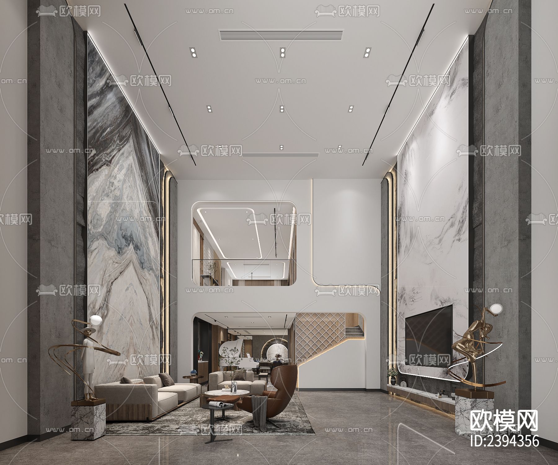 别墅样板间cad施工图下载（渲染图5）