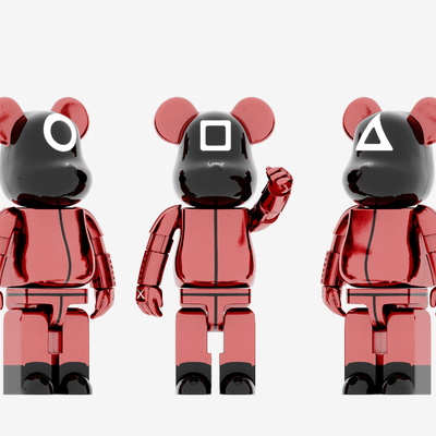  鱿鱼游戏暴力熊潮玩 摆件su模型 