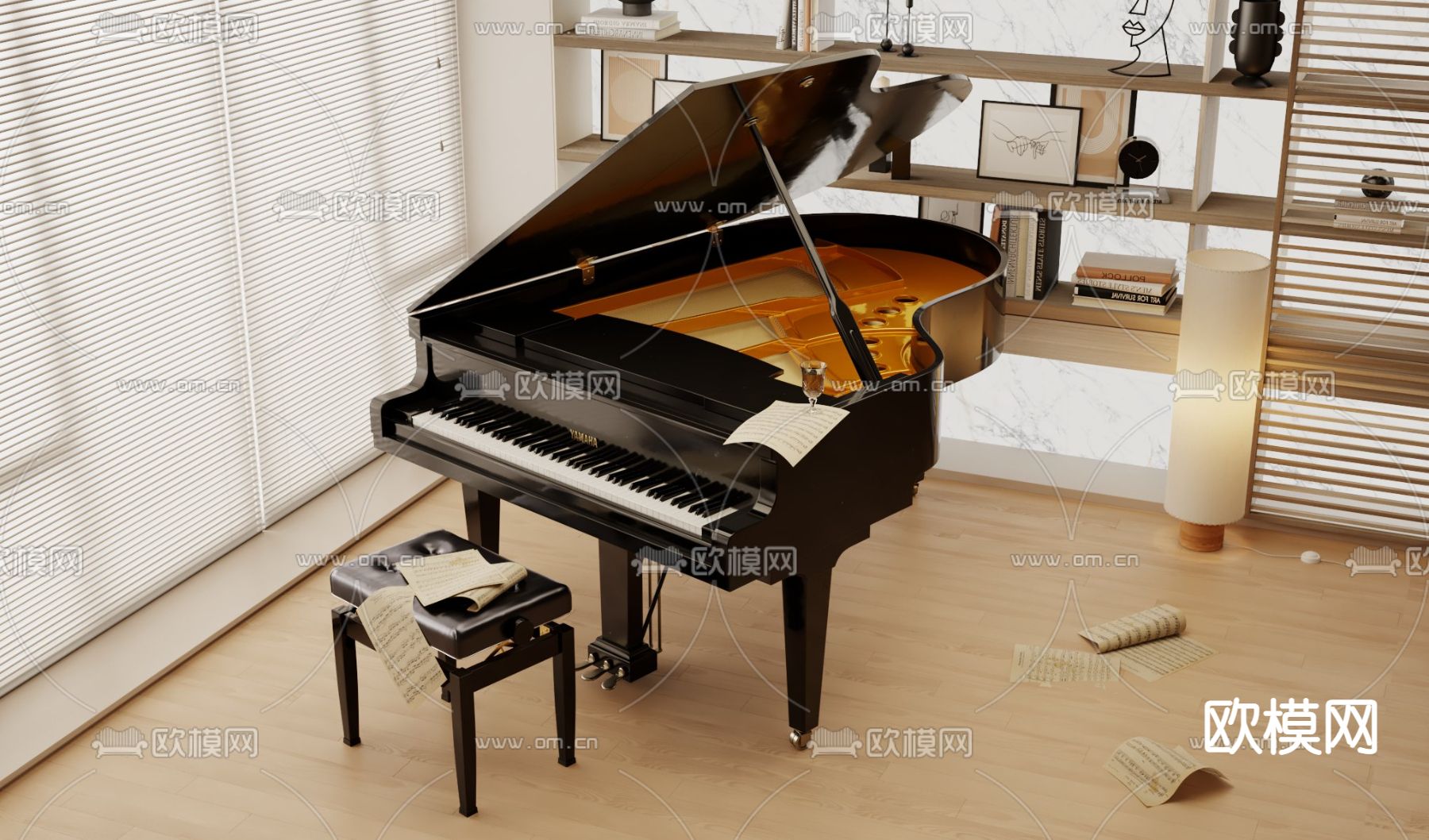 钢琴pianoforte3d模型下载