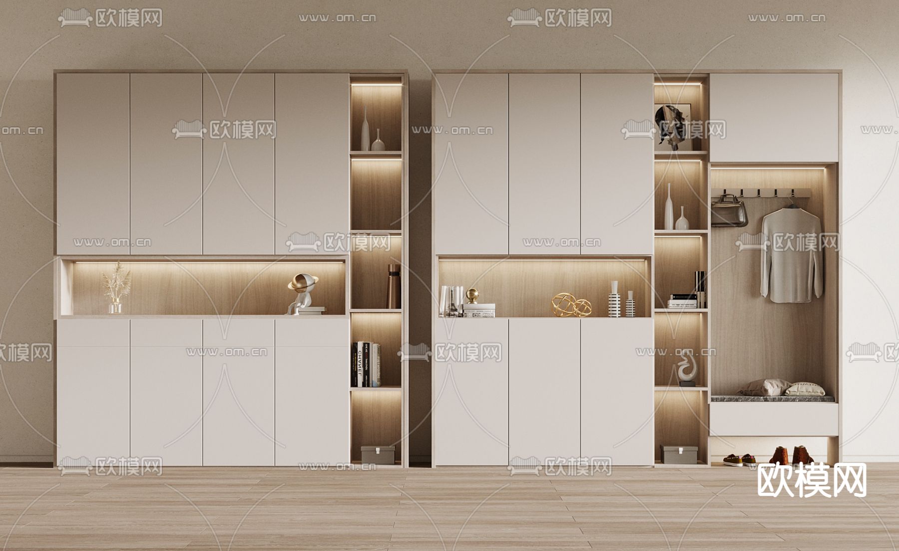 现代玄关柜 鞋柜3d模型下载