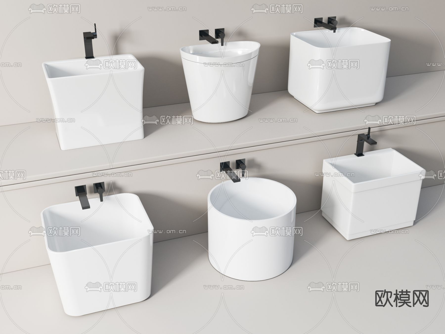 拖把池 拖布池3d模型下载