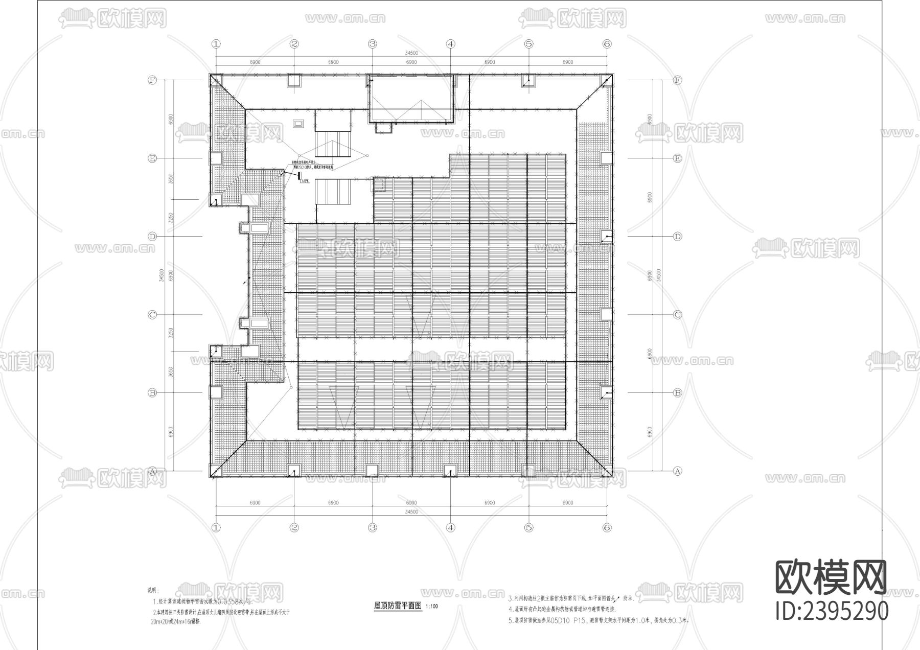 带游泳池框架结构会所设备房电气cad施工图下载（渲染图6）