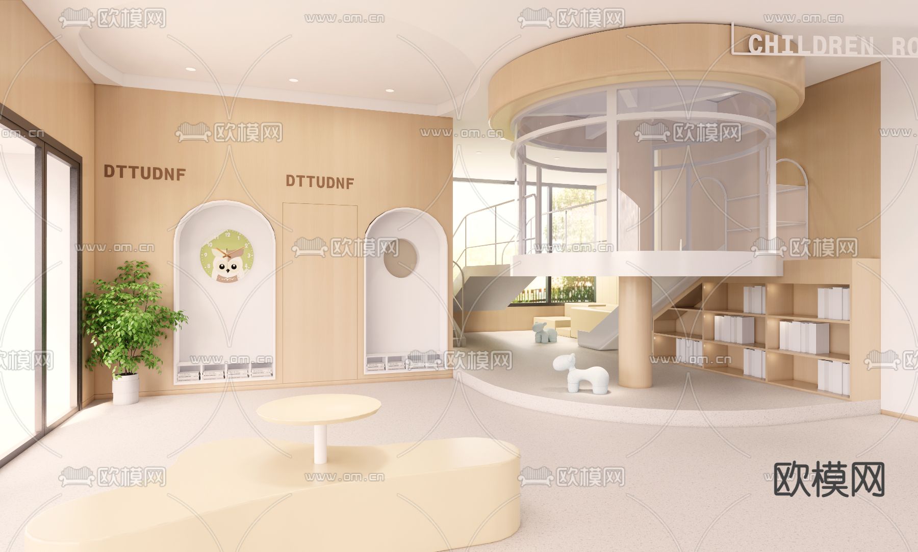 日式幼儿园娱乐区su模型下载（渲染图1）