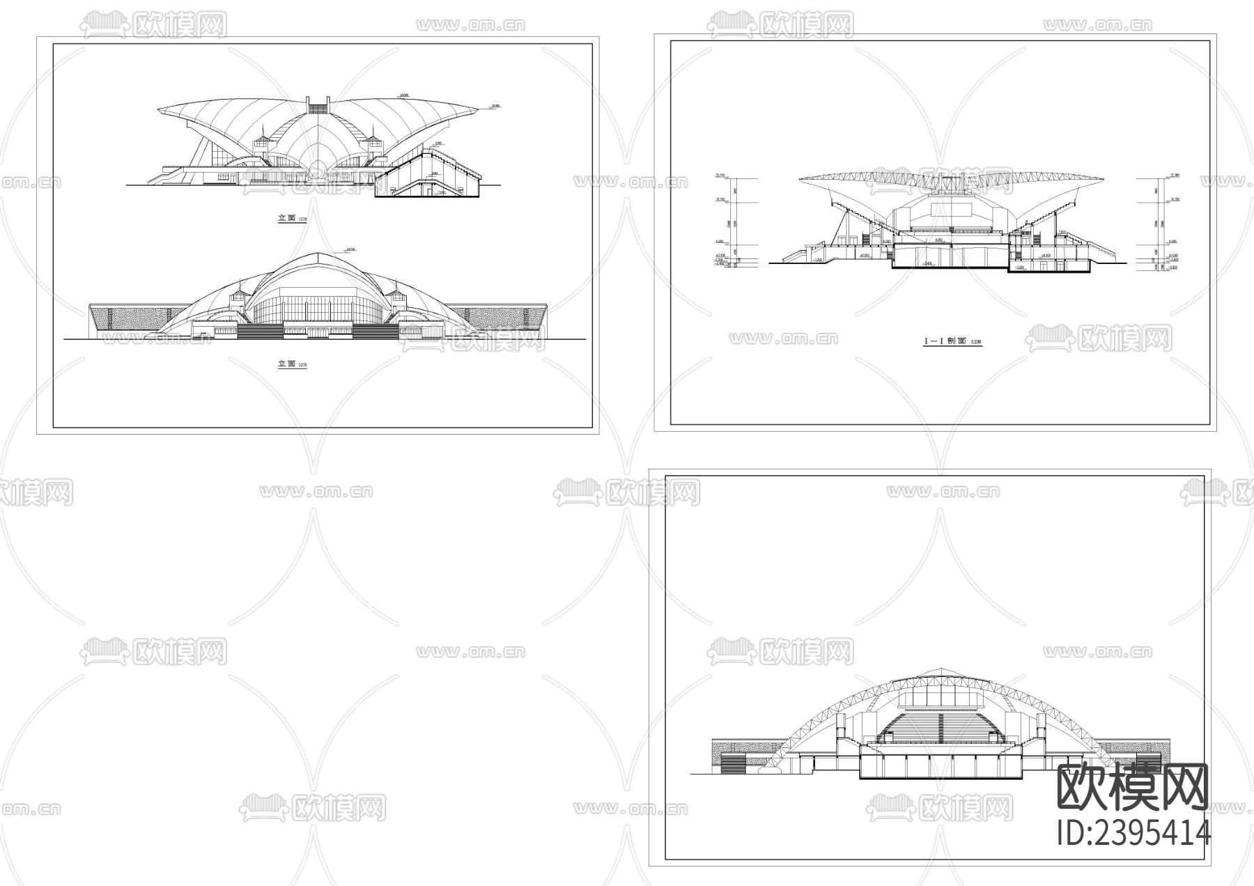 会展中心设计cad施工图下载（渲染图1）