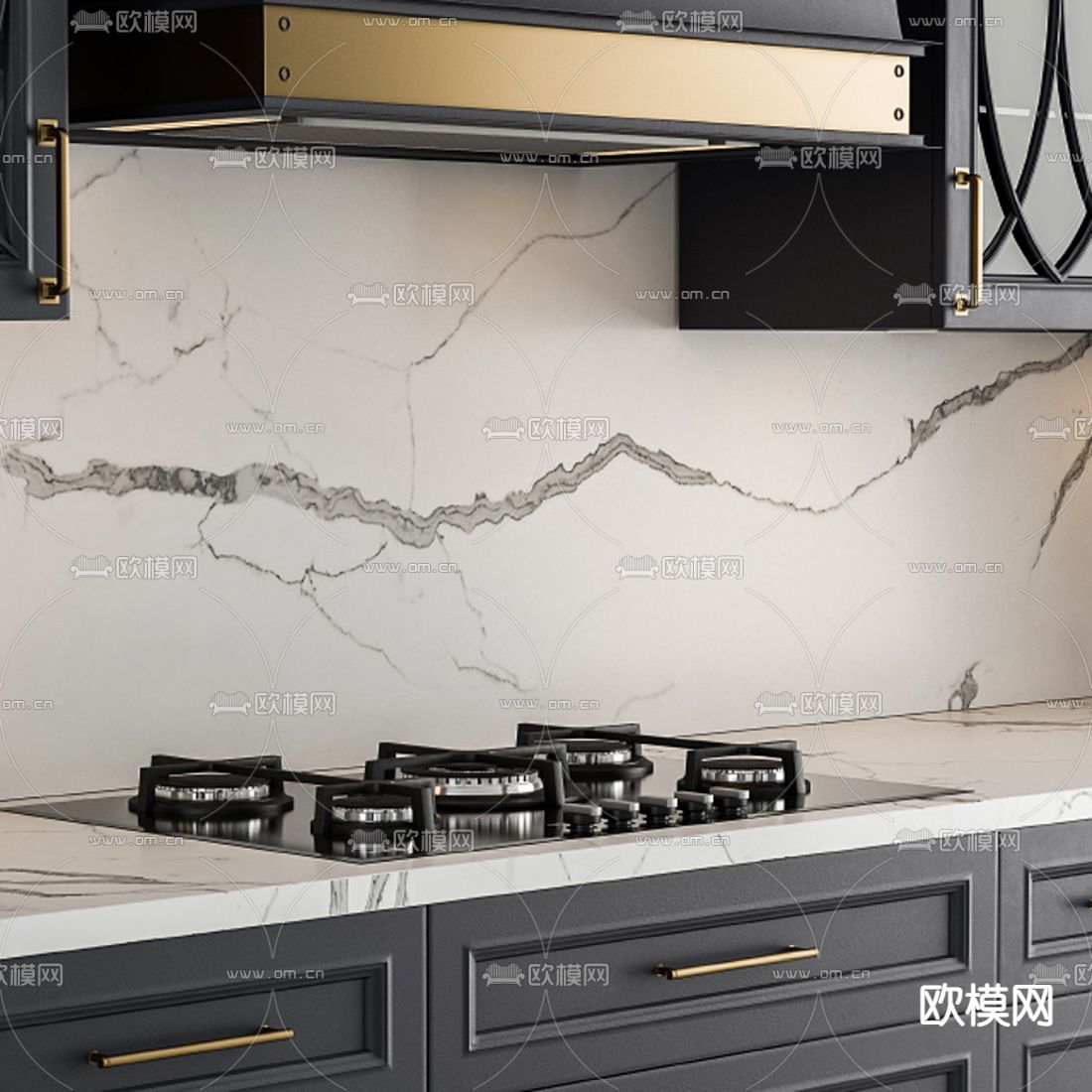 现代厨房 橱柜3d模型
