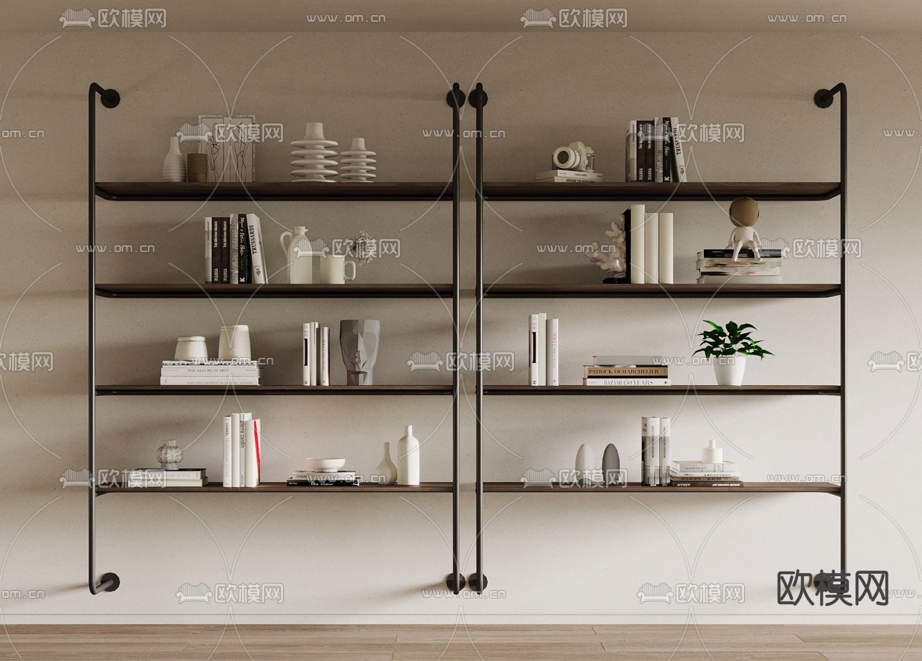 现代壁柜su模型下载（渲染图1）