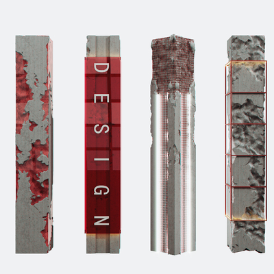  工业风混泥土柱子su模型 