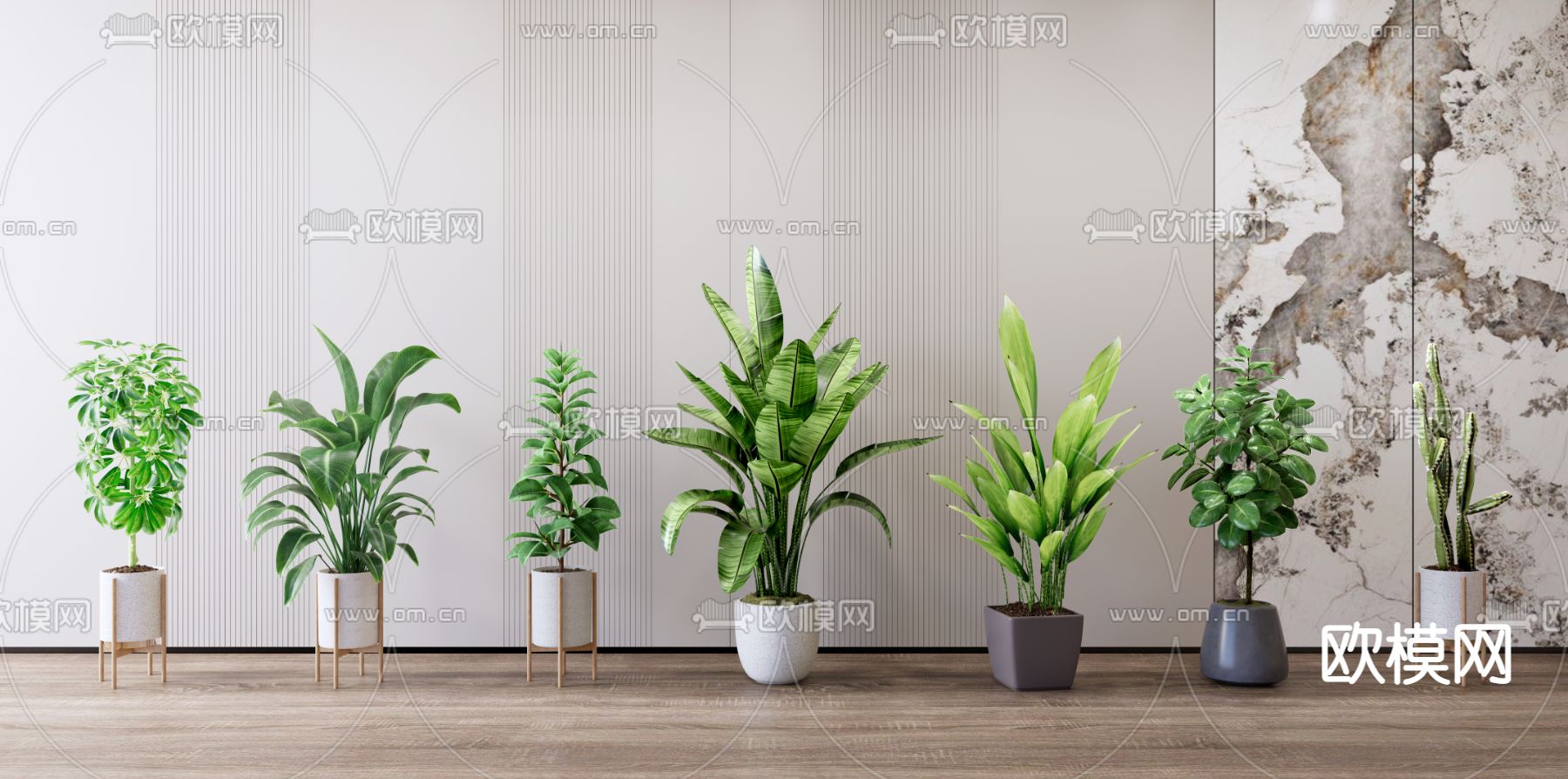 现代绿植盆栽su模型