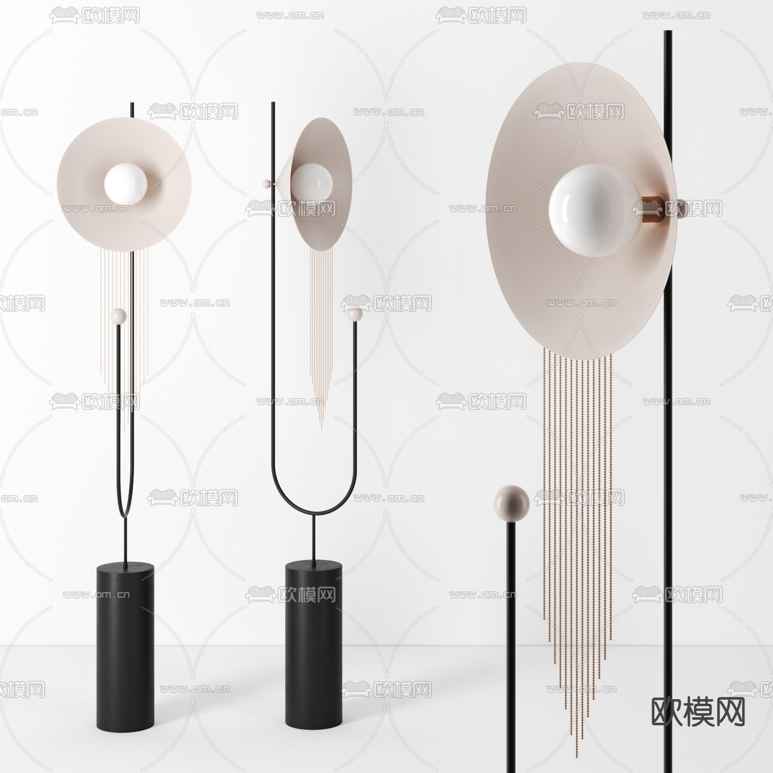 现代落地灯3d模型下载