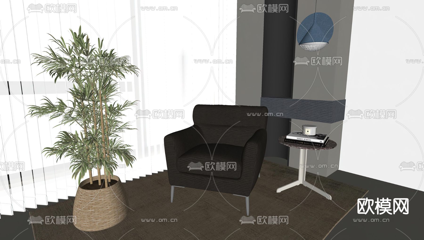 Minotti 单人沙发su模型下载（渲染图2）