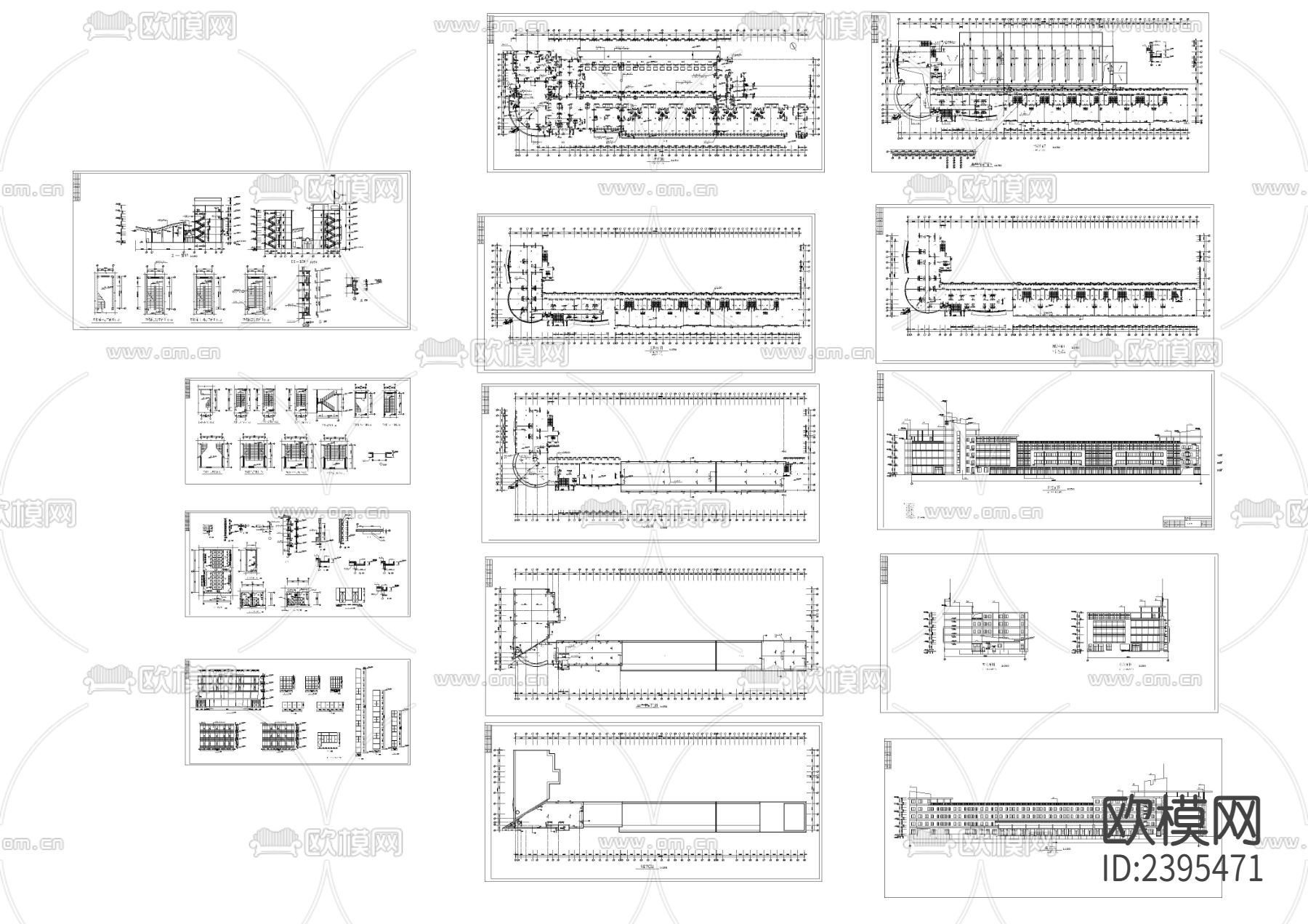 汽车站建筑CAD施工图下载（渲染图1）