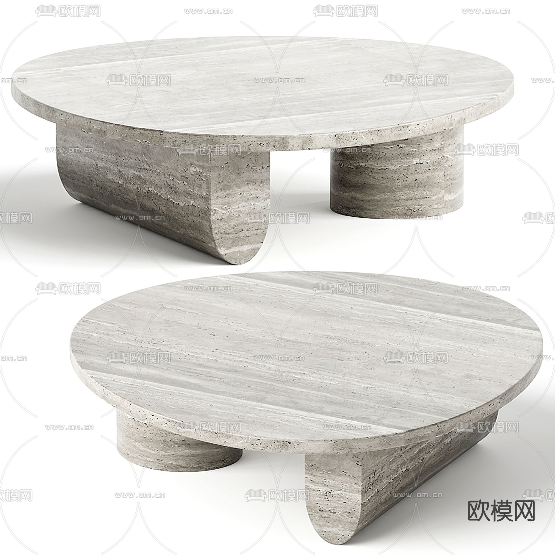 B&B Italia 圆形茶几3d模型下载（渲染图1）