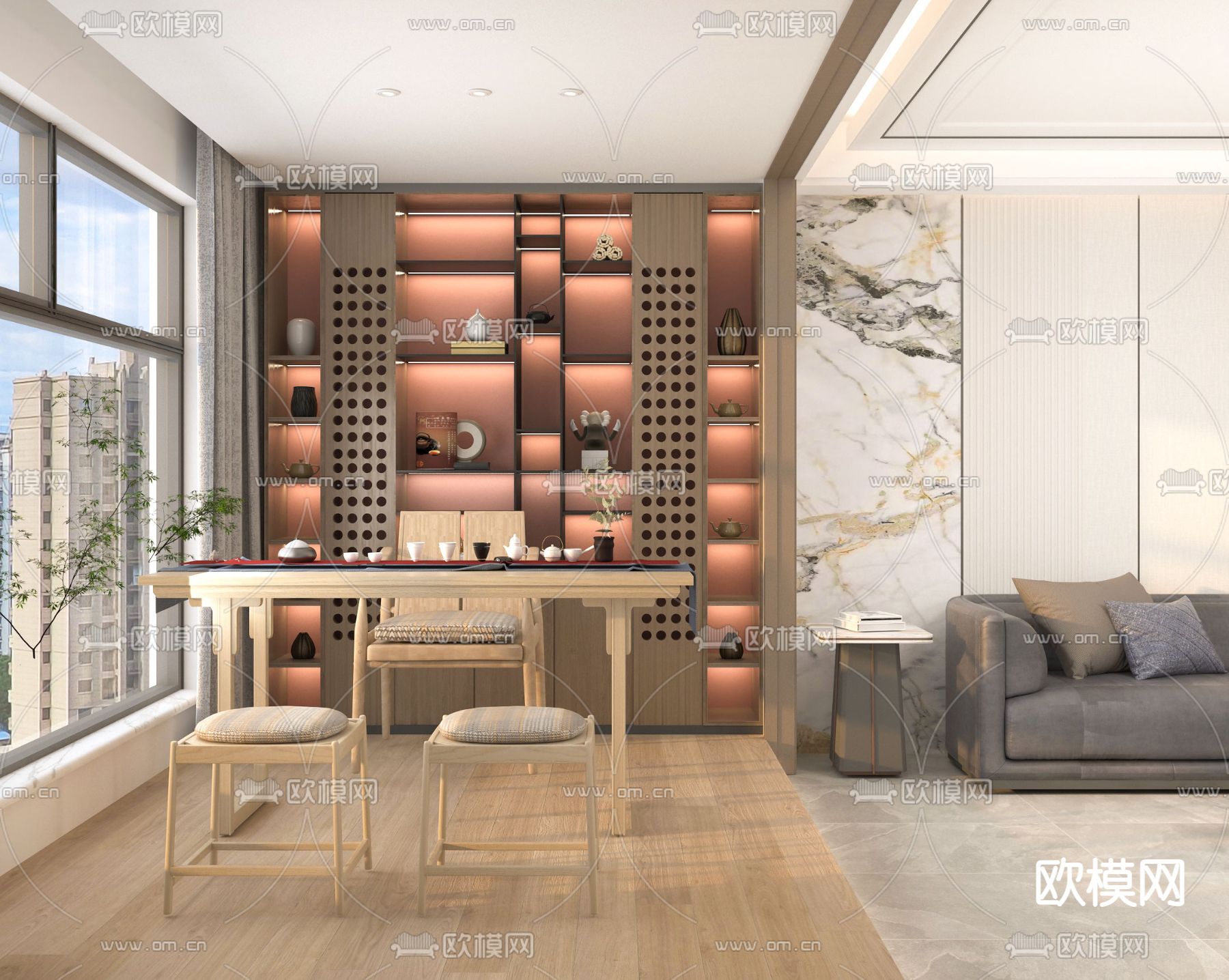 总经理室 董事长室免费3d模型下载（渲染图3）