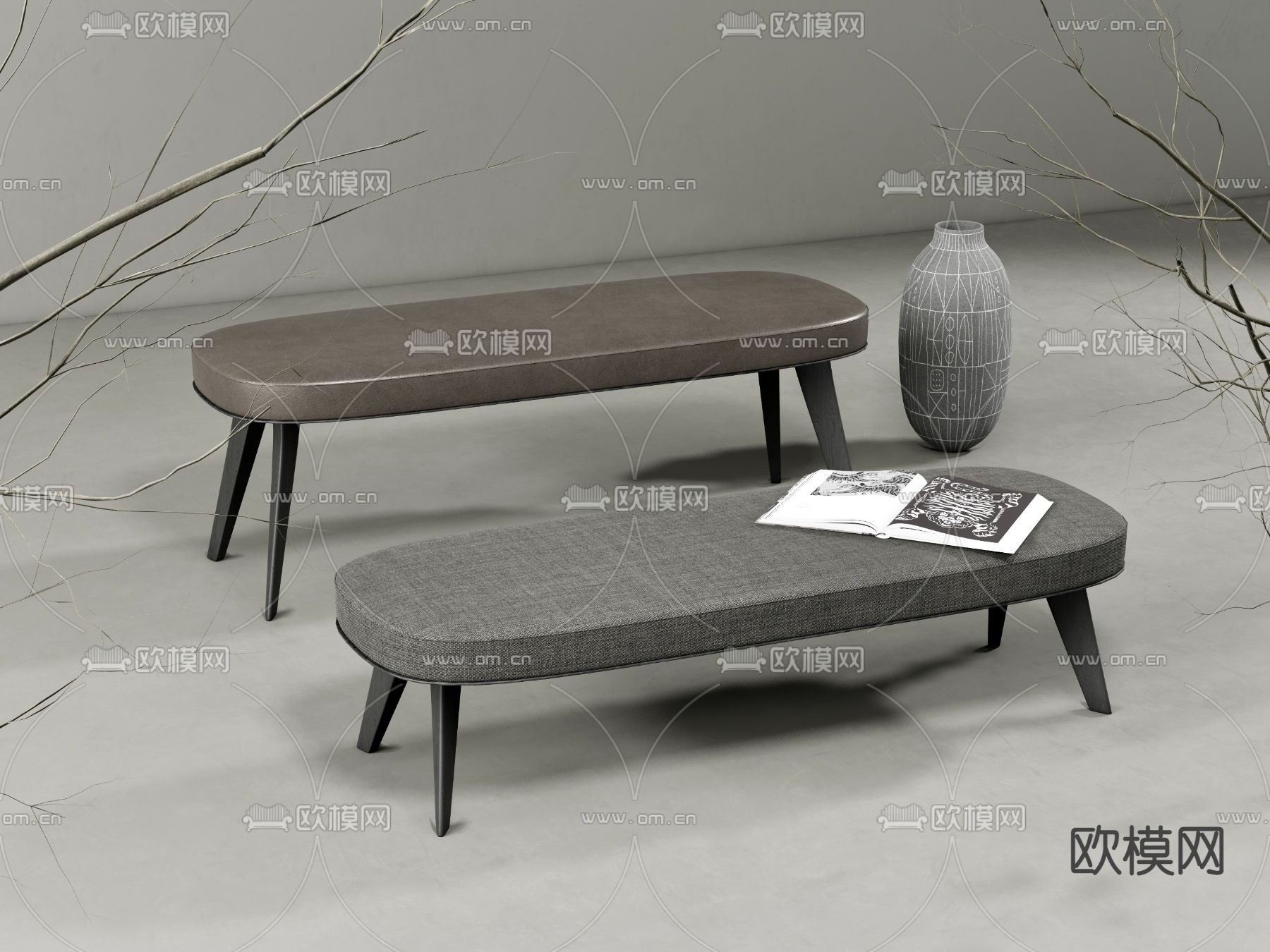 Poliform床尾凳 脚踏su模型
