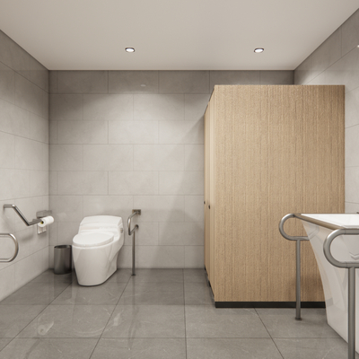  现代无障碍卫生间su模型 