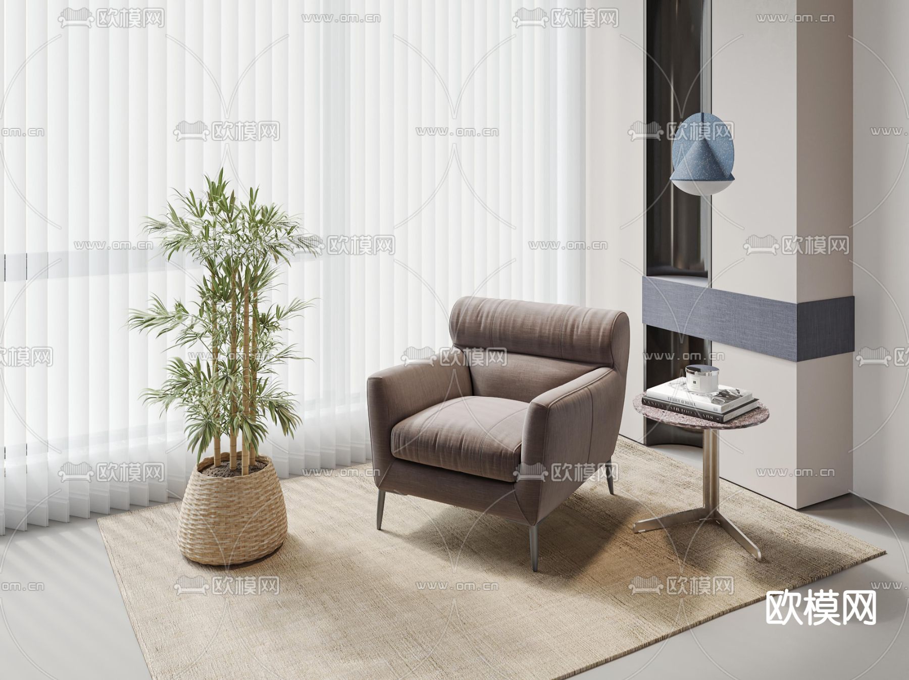 Minotti 单人沙发su模型下载（渲染图1）