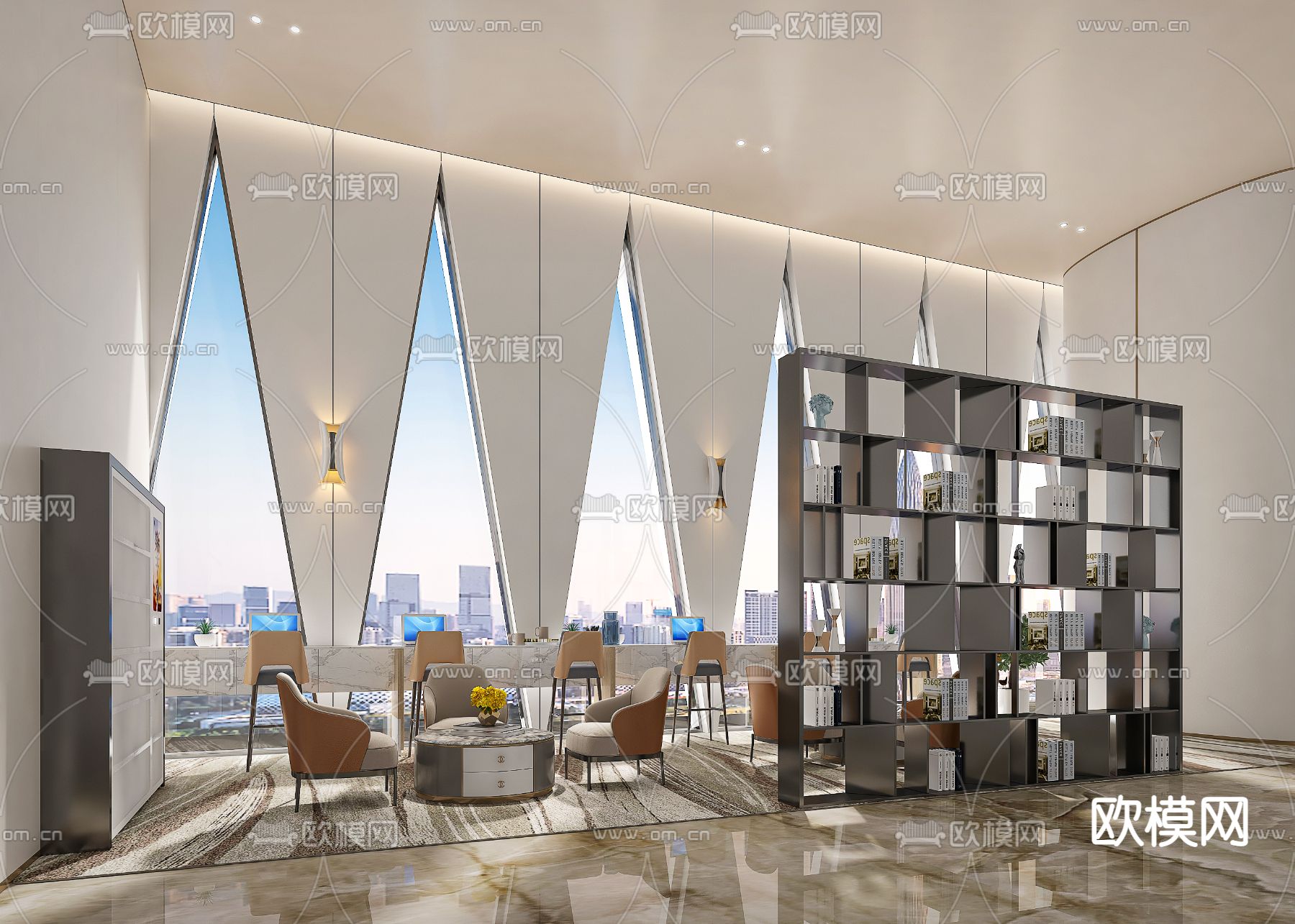 现代休闲阅读区3d模型下载