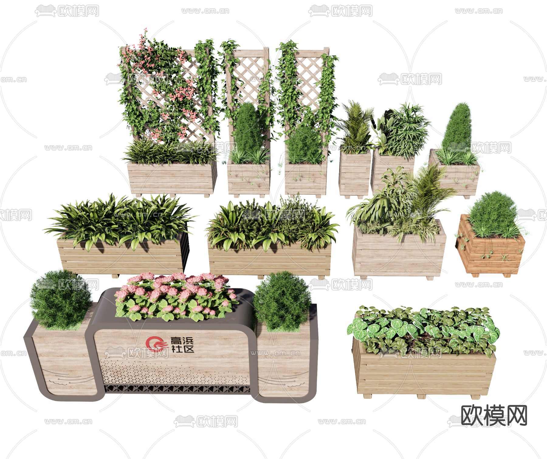 现代绿植盆栽su模型