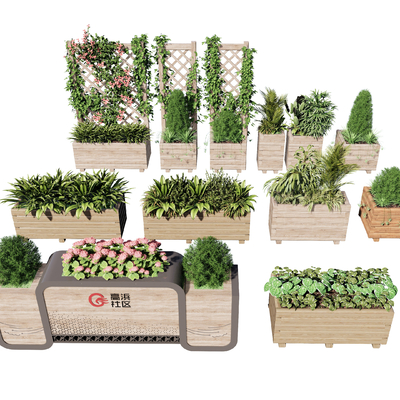 现代绿植盆栽su模型