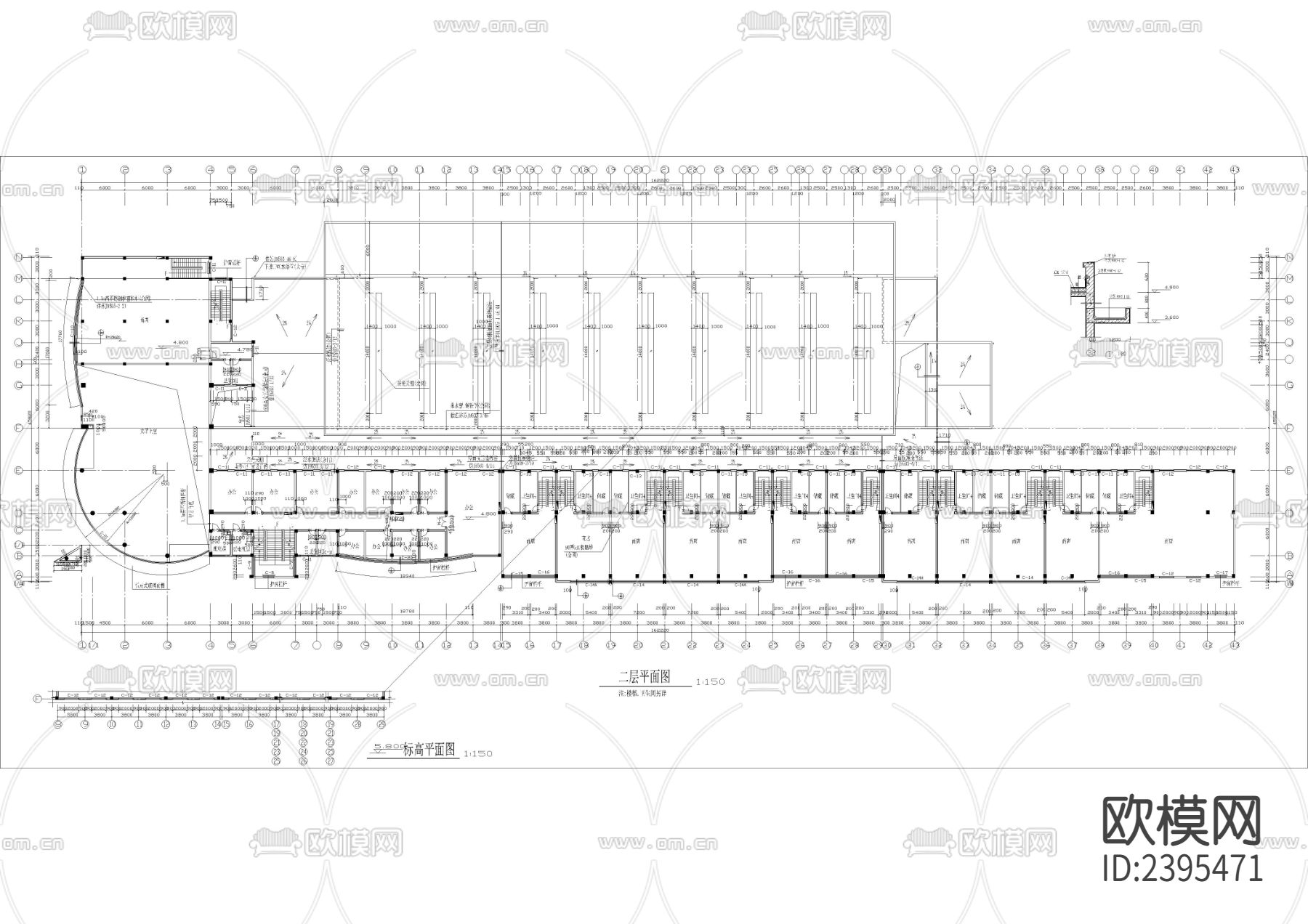 汽车站建筑CAD施工图下载（渲染图5）