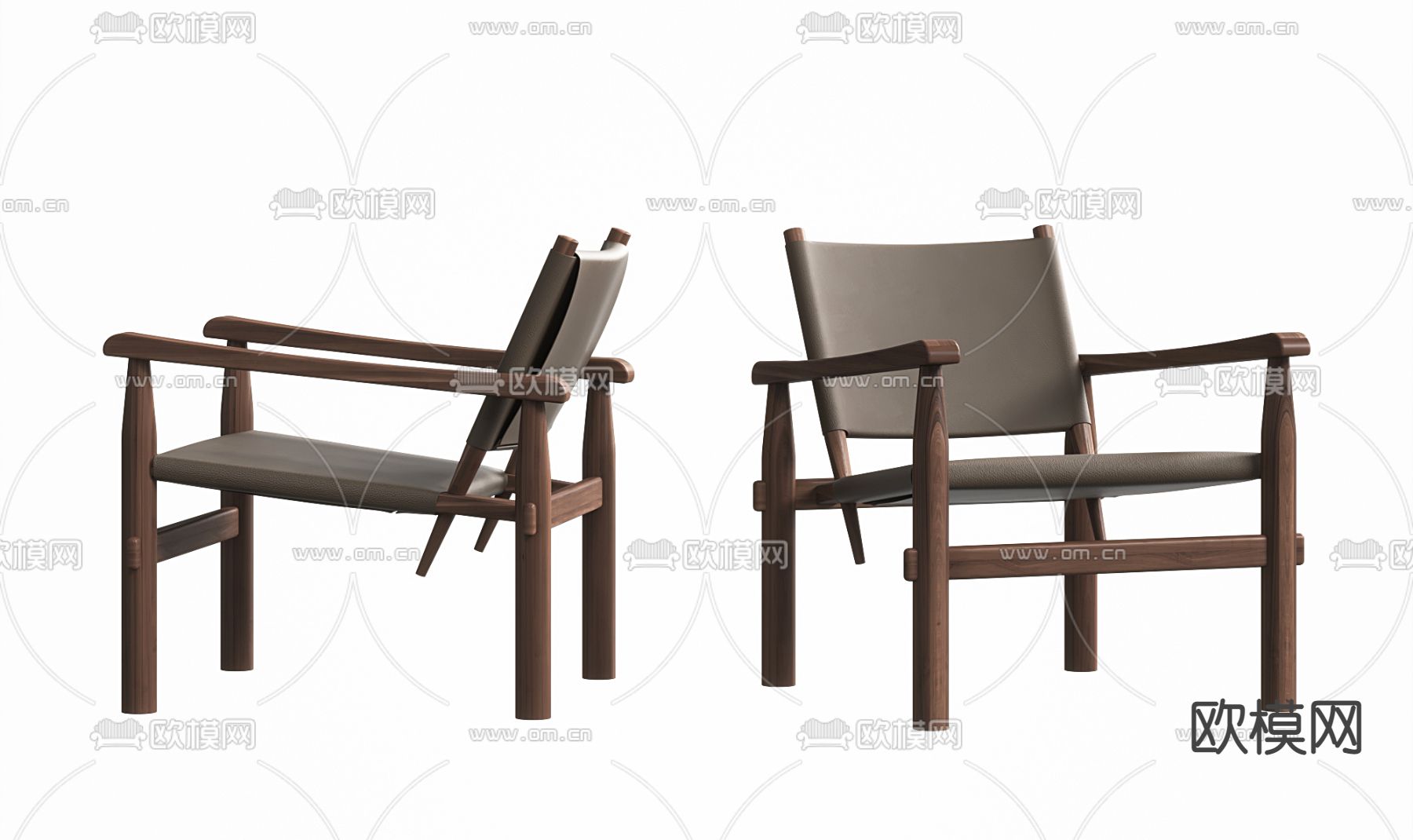 新中式休闲椅子su模型下载（渲染图1）