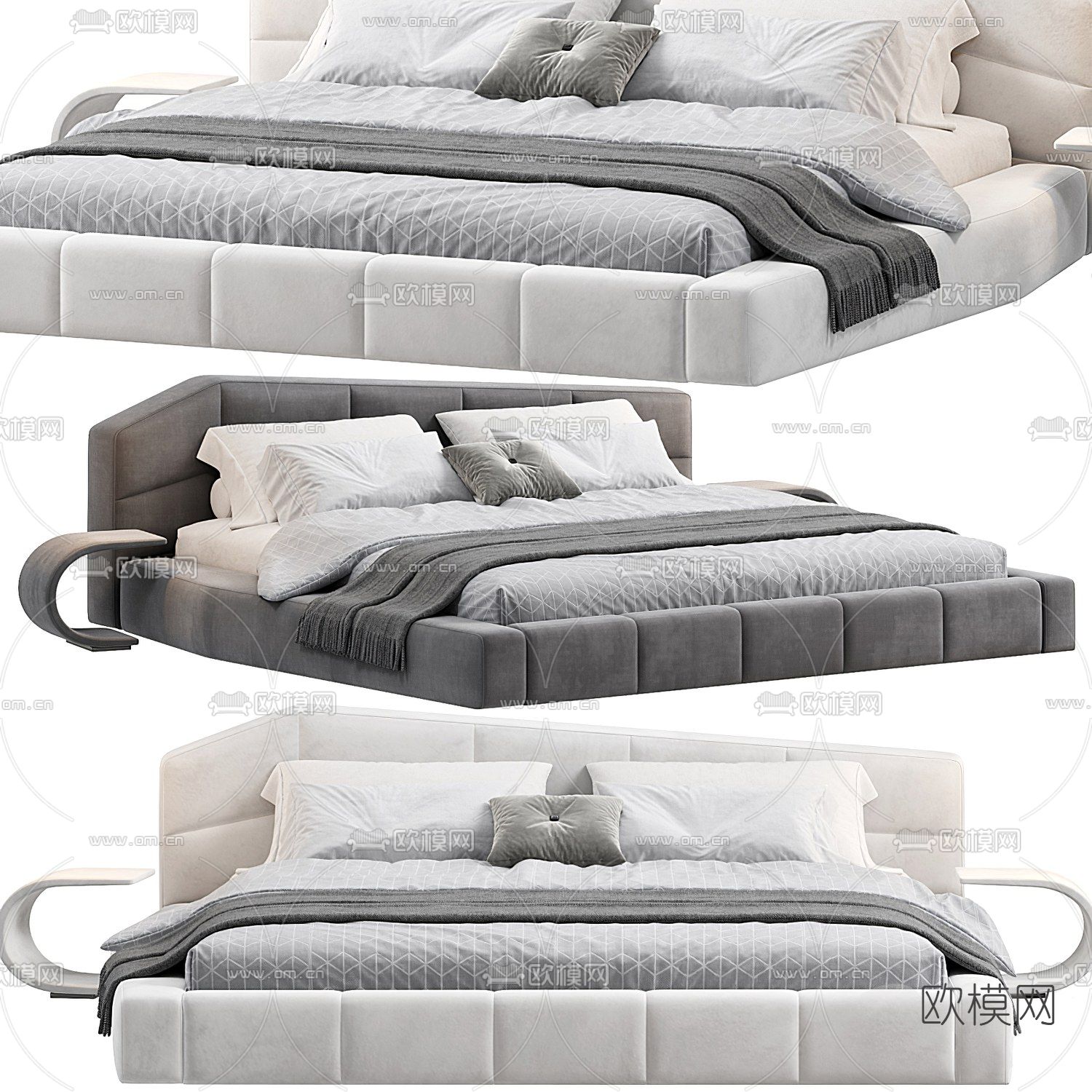 MISSANA 双人床3d模型下载（渲染图2）