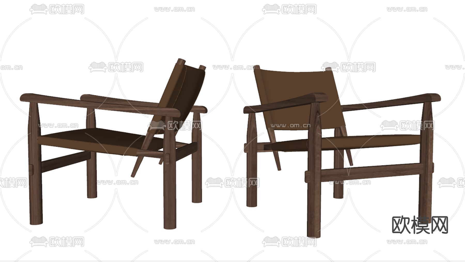 新中式休闲椅子su模型下载（渲染图2）