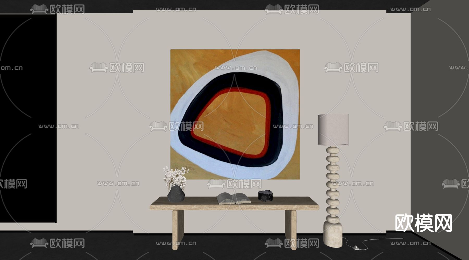 抽象装饰画 挂画su模型