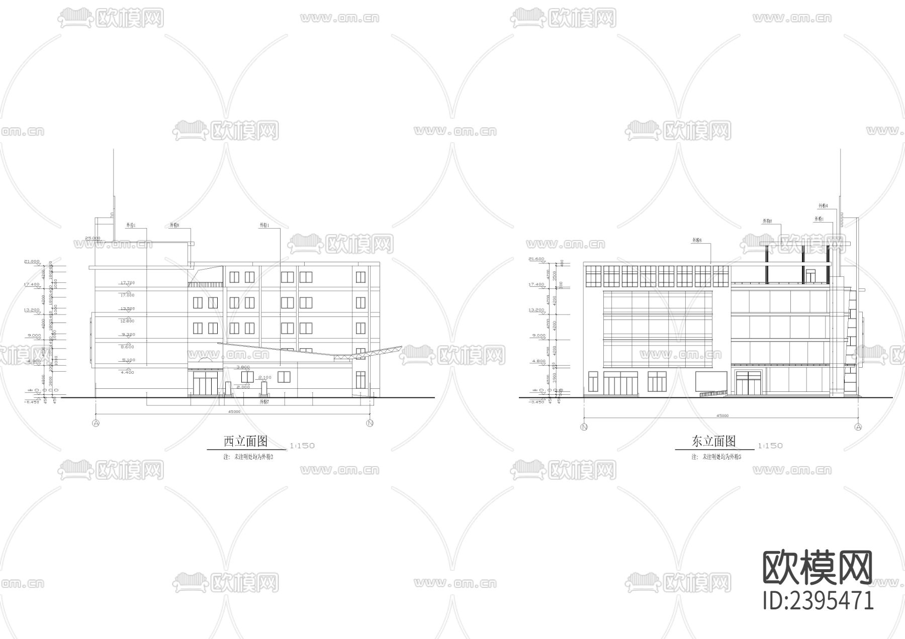 汽车站建筑CAD施工图下载（渲染图4）