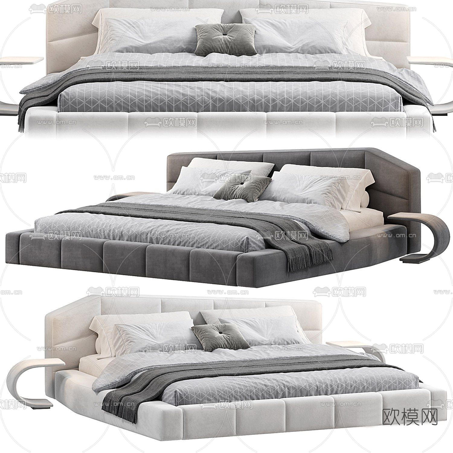 MISSANA 双人床3d模型下载（渲染图1）