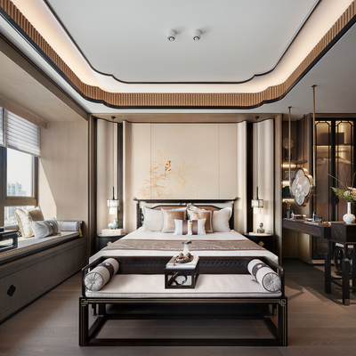 壹向设计 新中式卧室