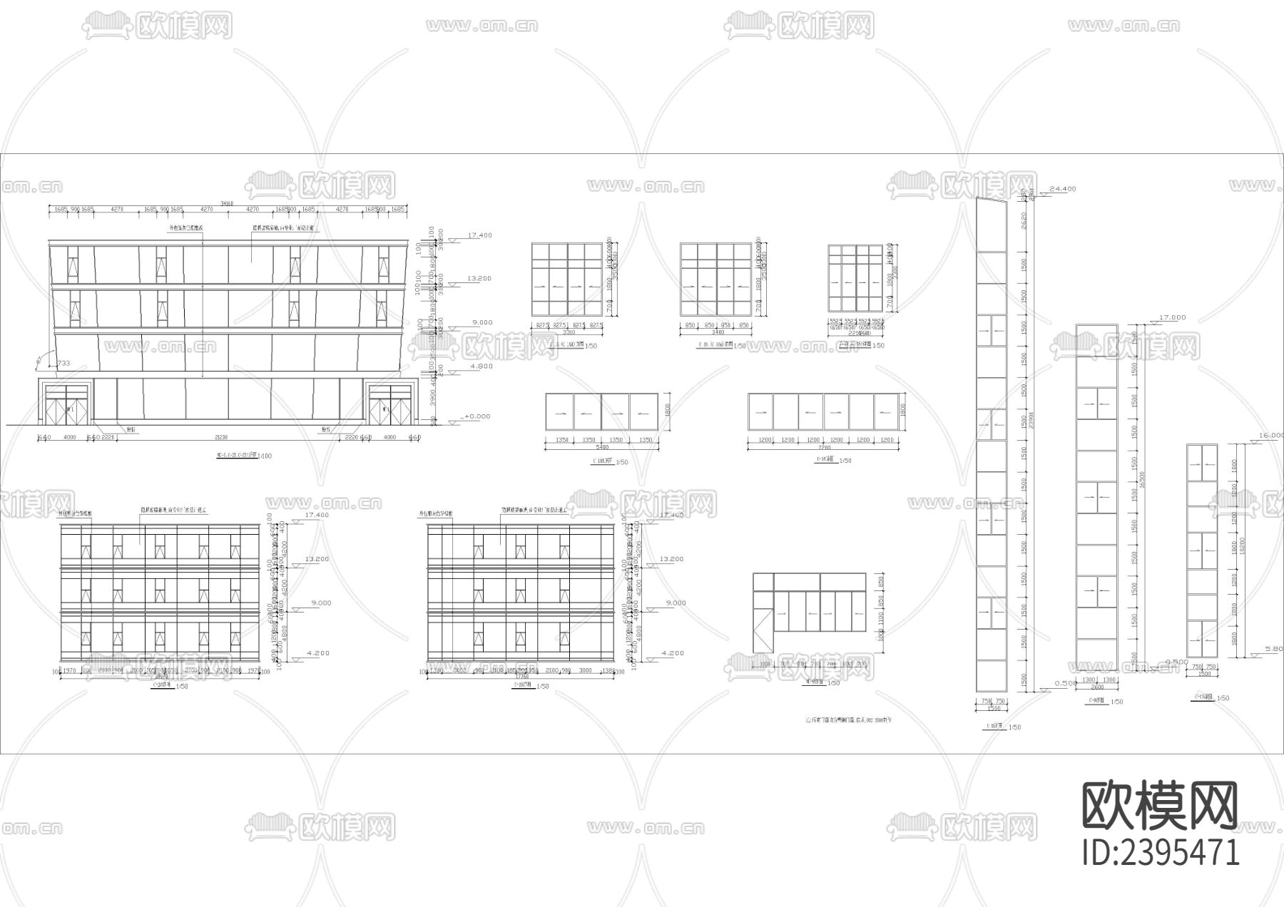 汽车站建筑CAD施工图下载（渲染图6）