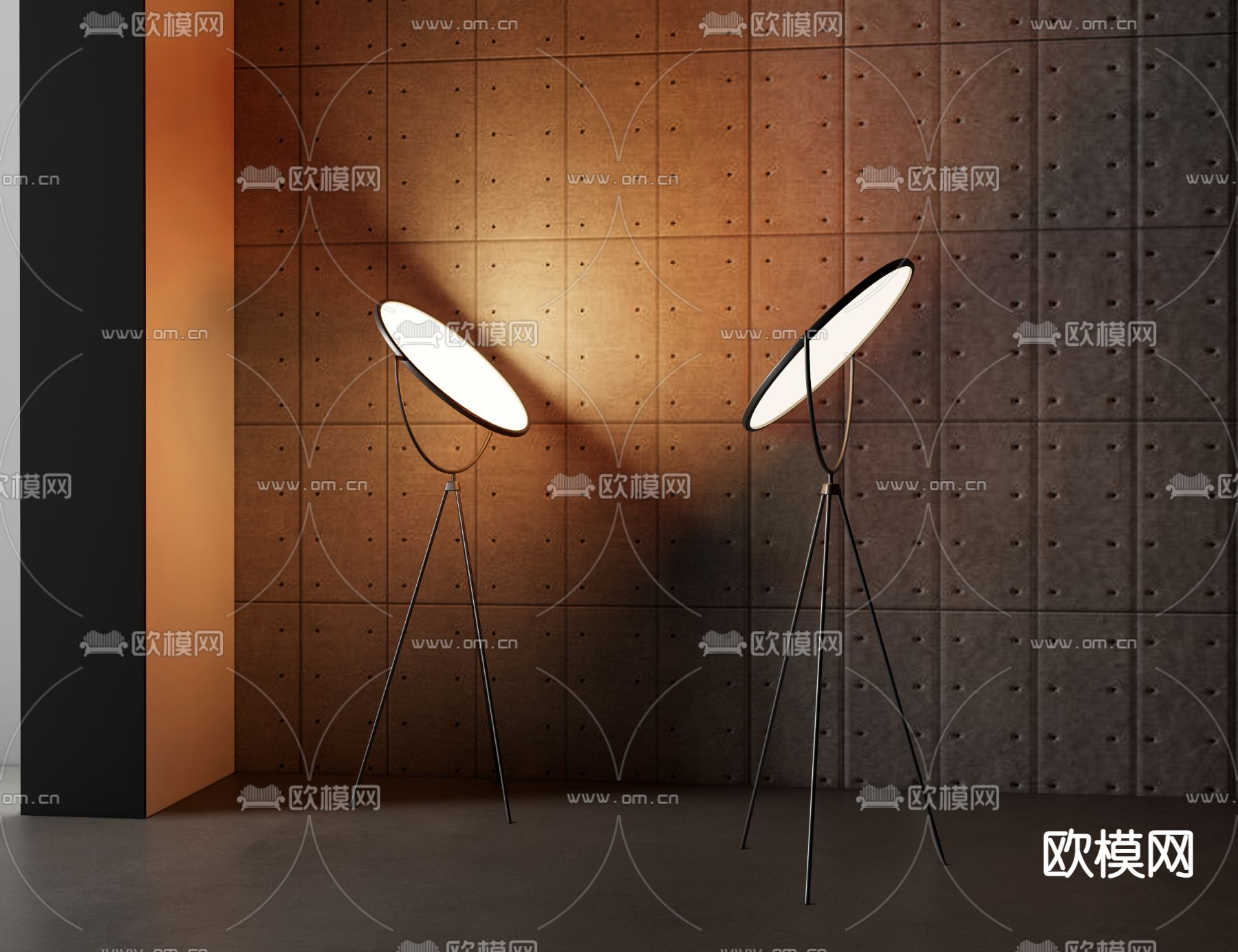 现代落地灯su模型下载（渲染图1）