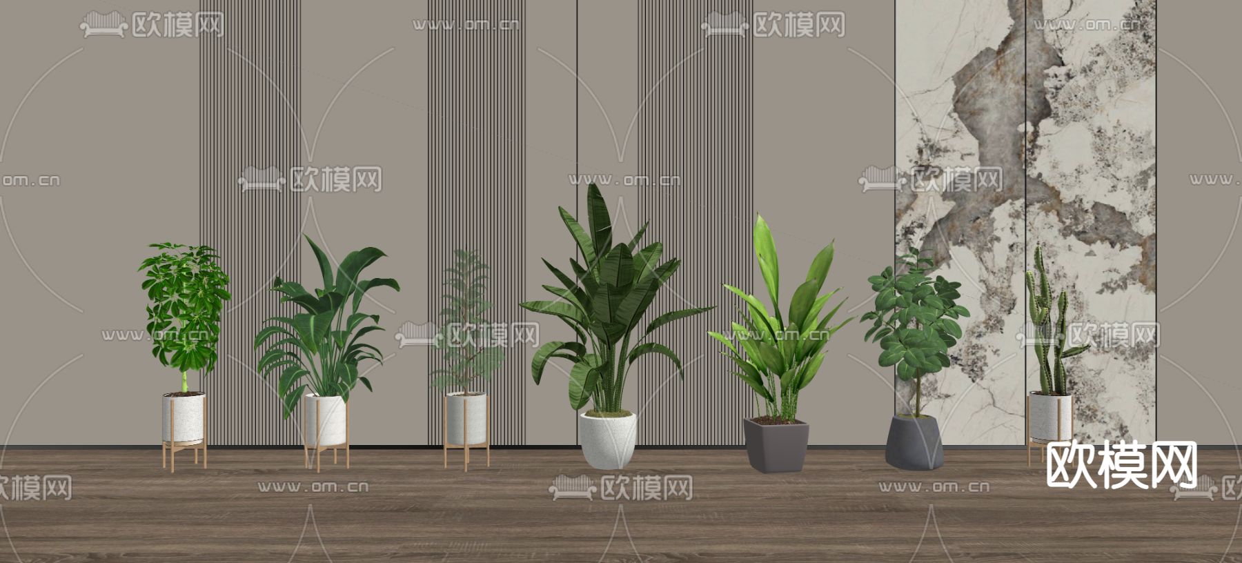 现代绿植盆栽su模型