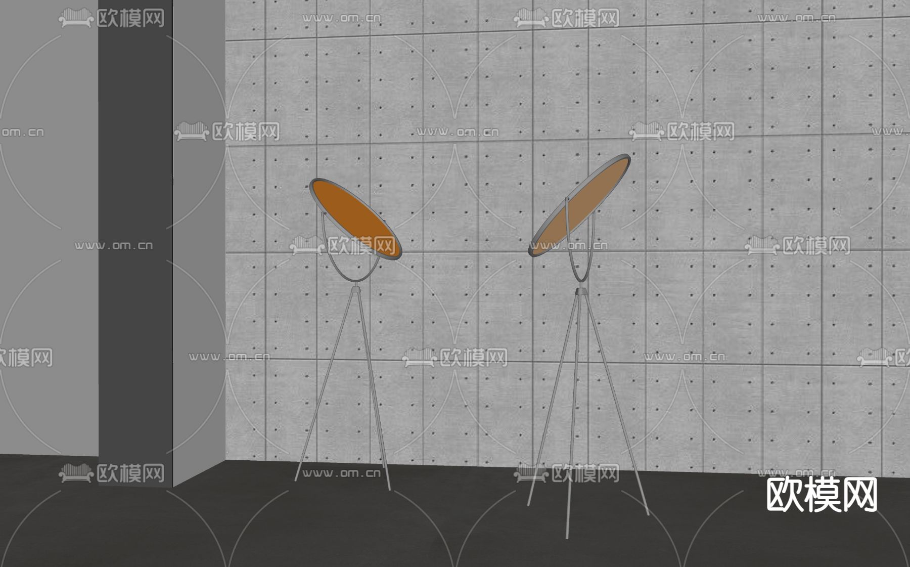 现代落地灯su模型下载（渲染图2）