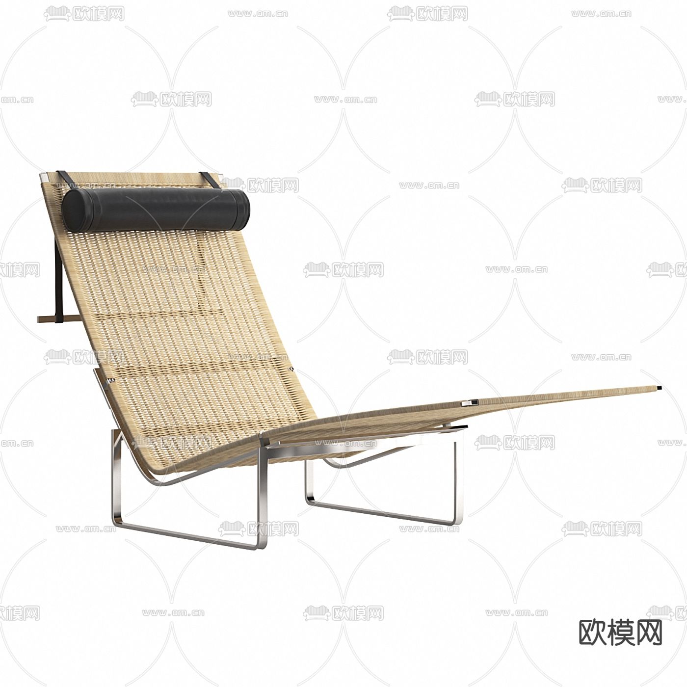 藤编躺椅子su模型下载（渲染图1）