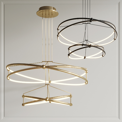 现代金属吊灯su模型