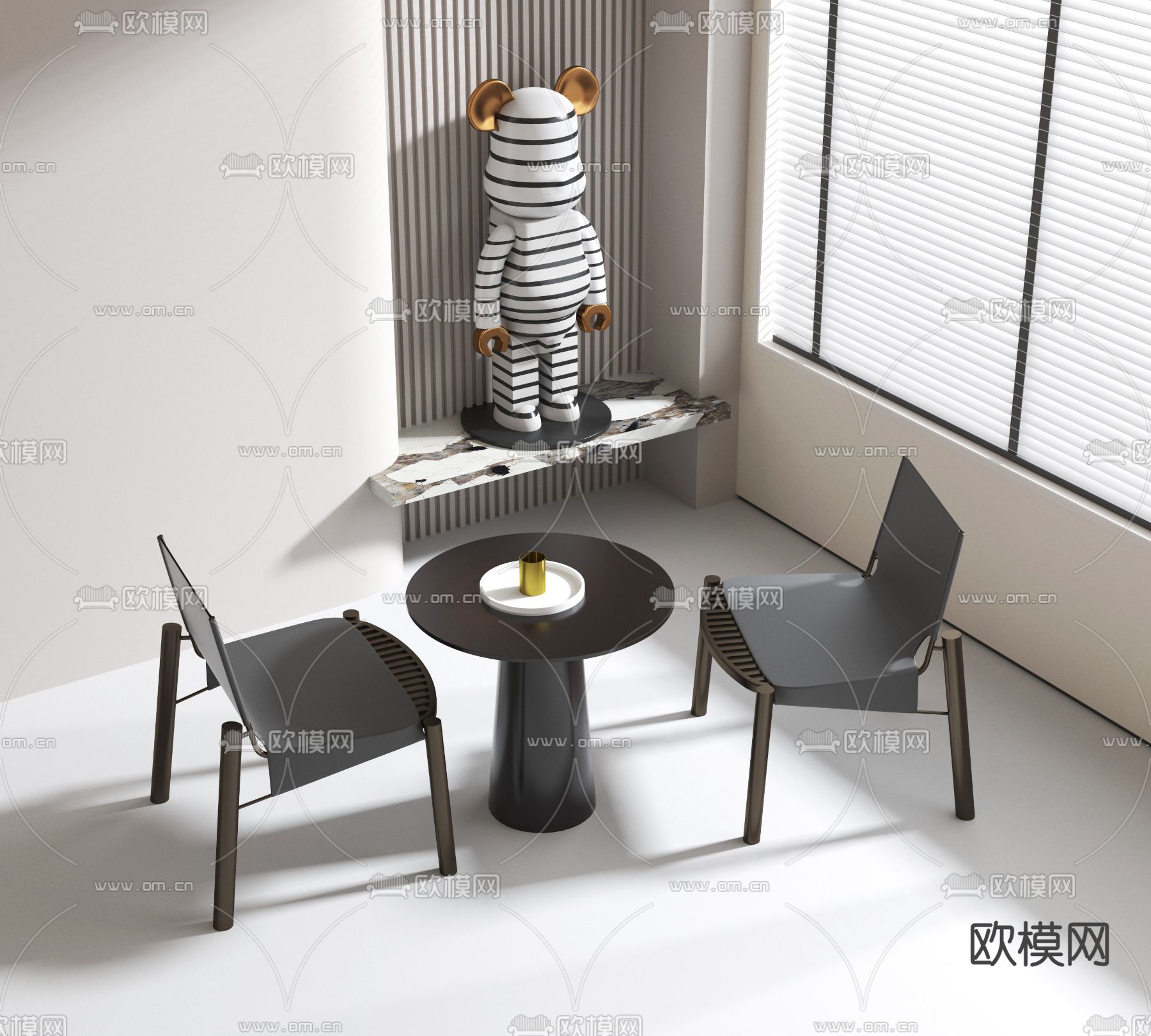 现代休闲桌椅3d模型下载