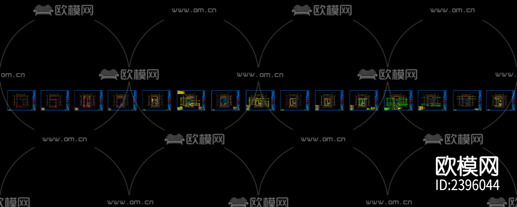 现代公寓样板设计cad施工图下载（渲染图6）