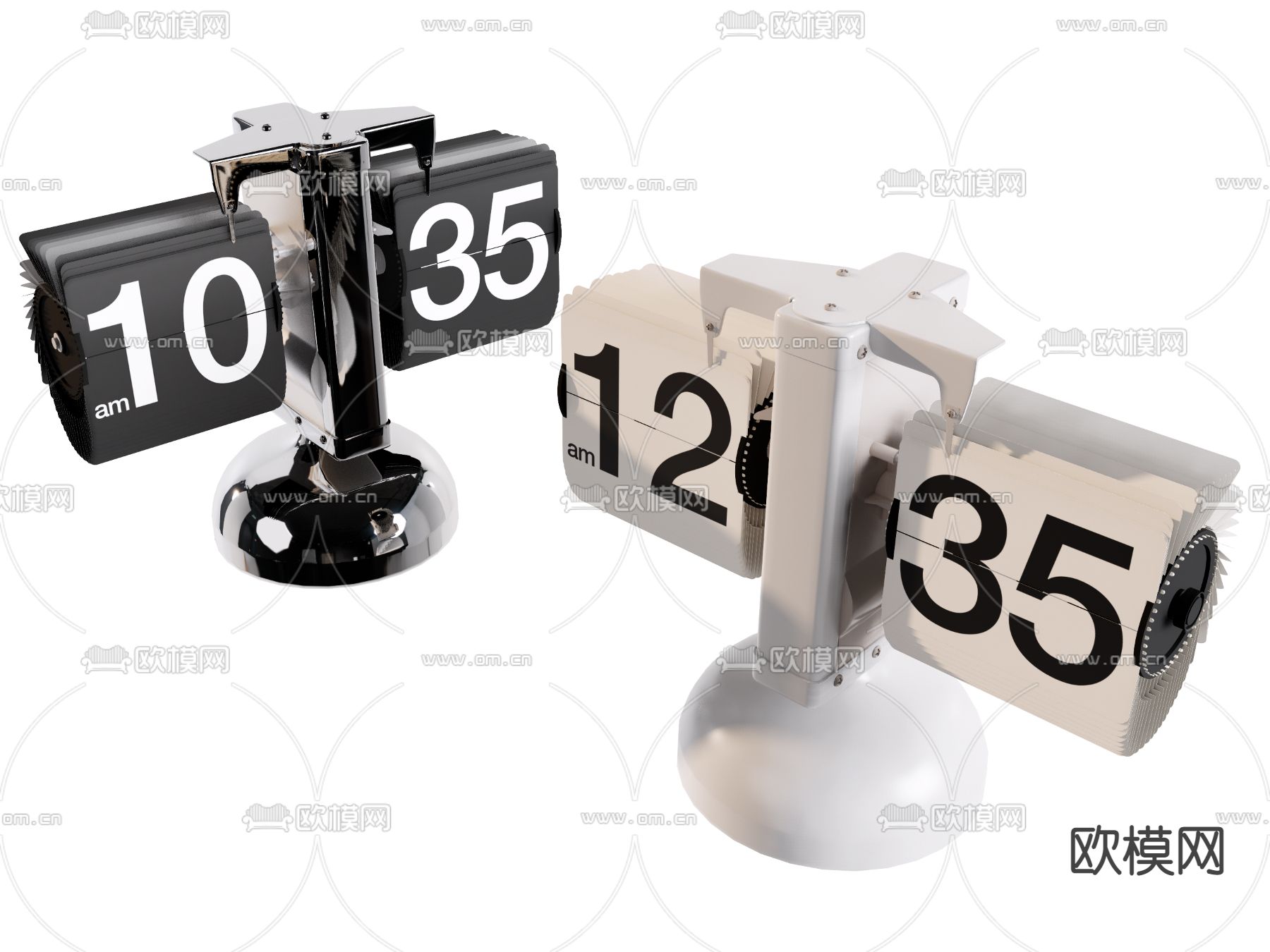 翻页时钟 闹钟su模型下载（渲染图1）