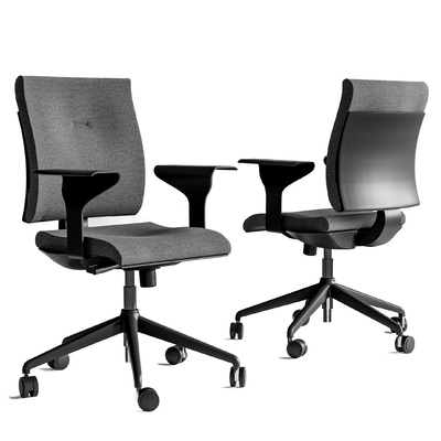 黑色办公椅 职员椅su模型