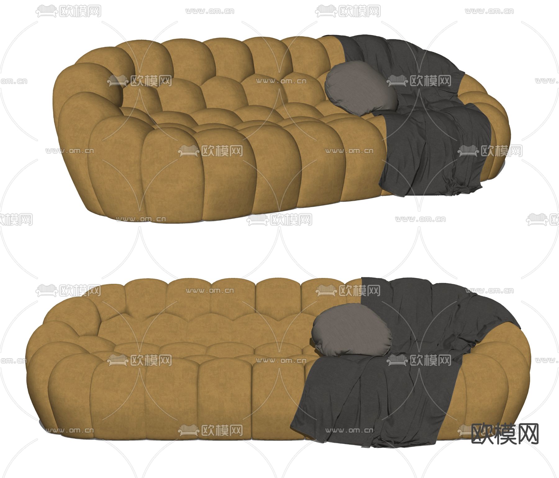 Roche Bobois 泡泡沙发su模型下载（渲染图2）