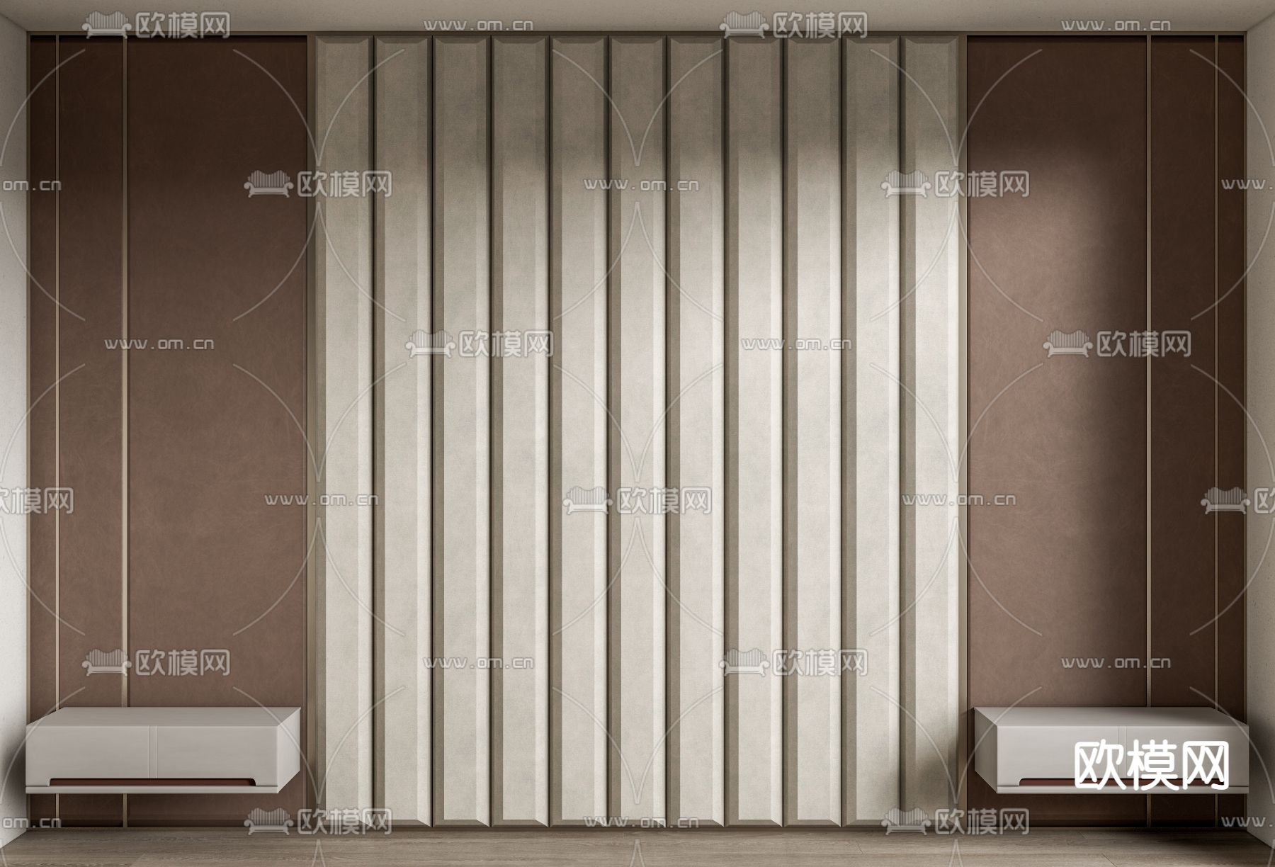 床头背景墙 软包 壁挂床头柜su模型