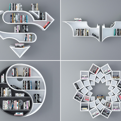  现代创意壁柜su模型 