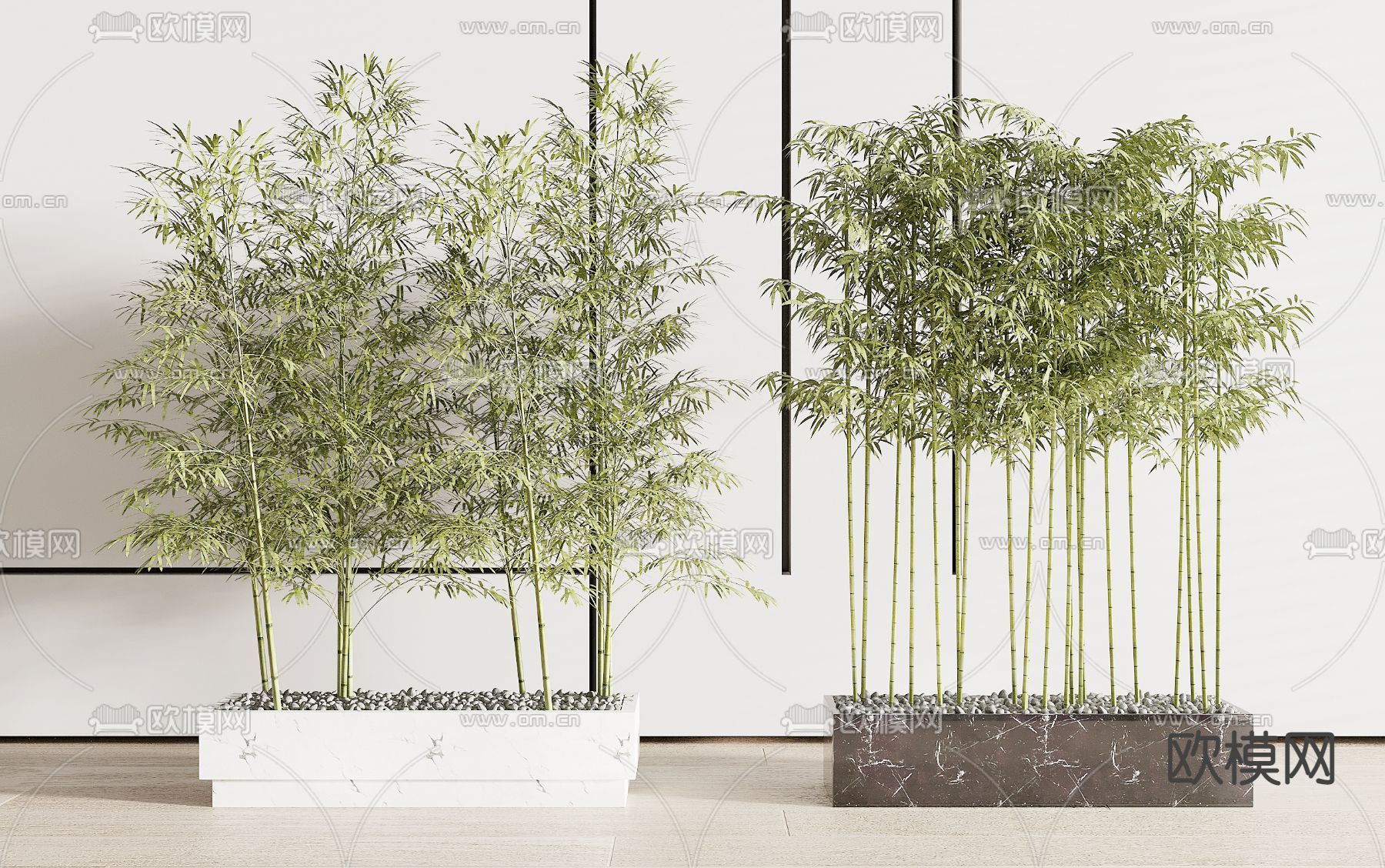 现代竹子su模型下载（渲染图1）