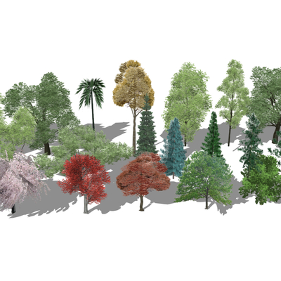  立体植物 乔木 灌木su模型 