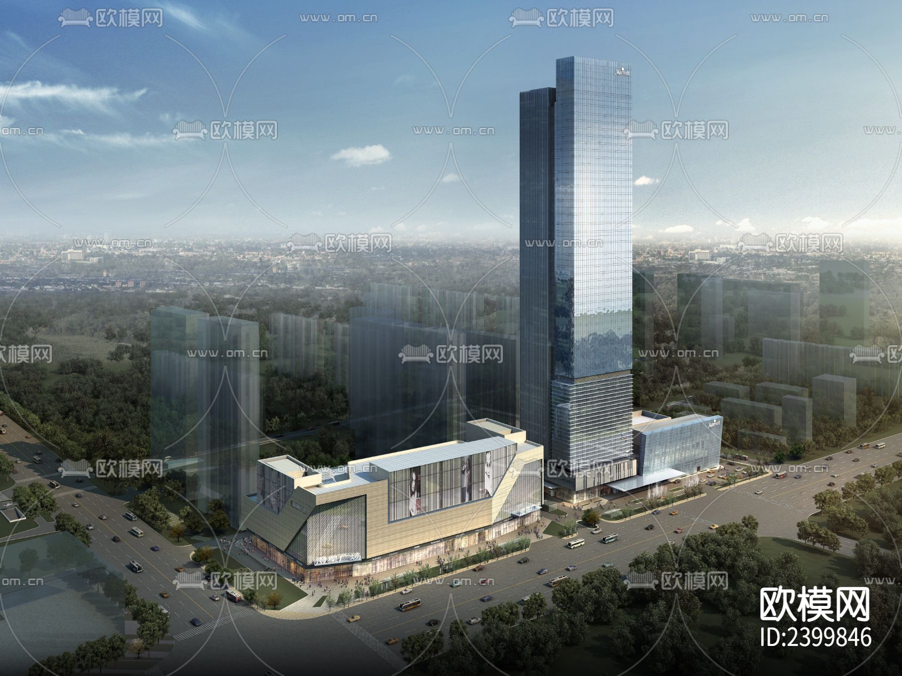 江阴澄星万豪酒店CAD施工图下载（渲染图6）