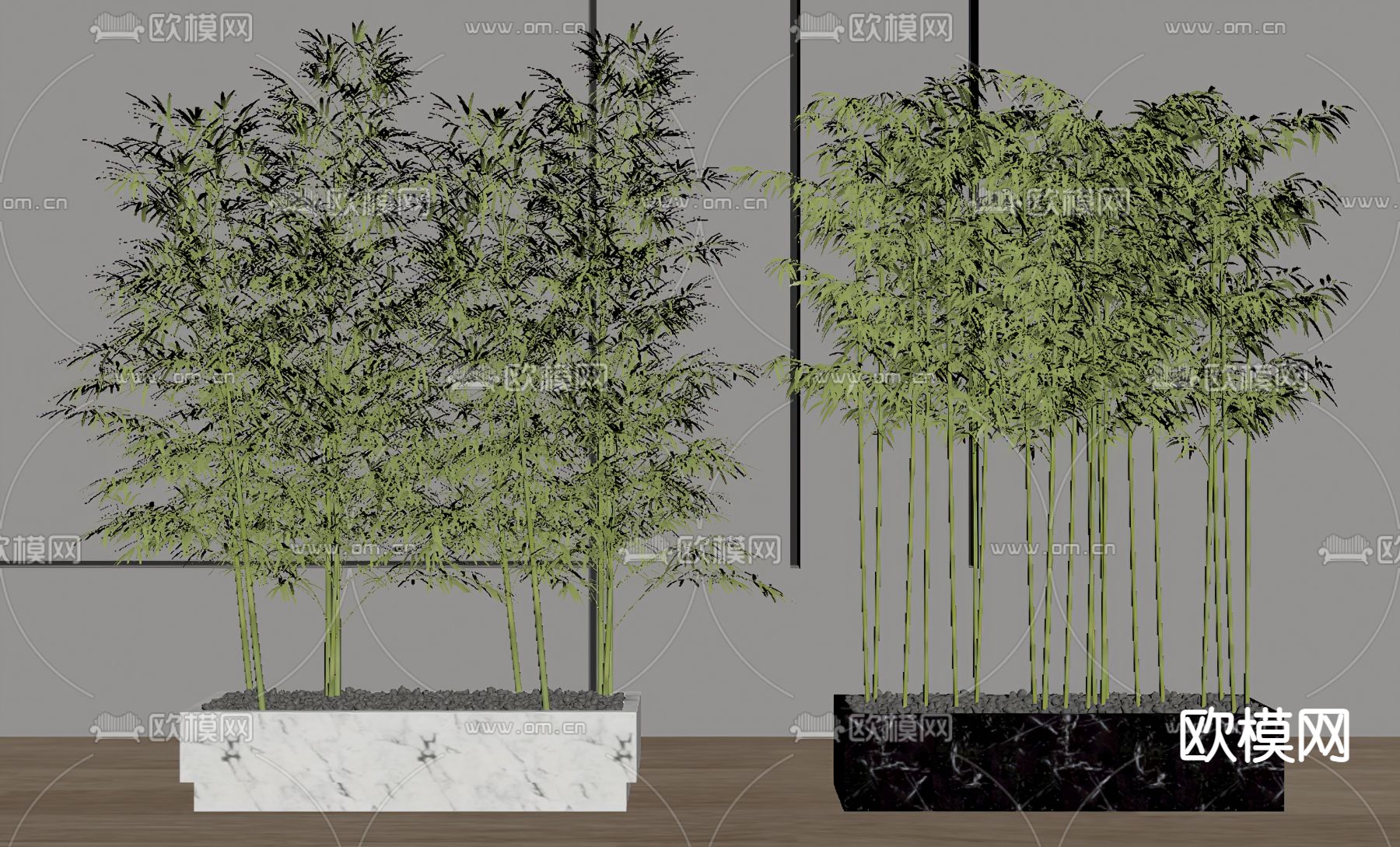 现代竹子su模型下载（渲染图2）