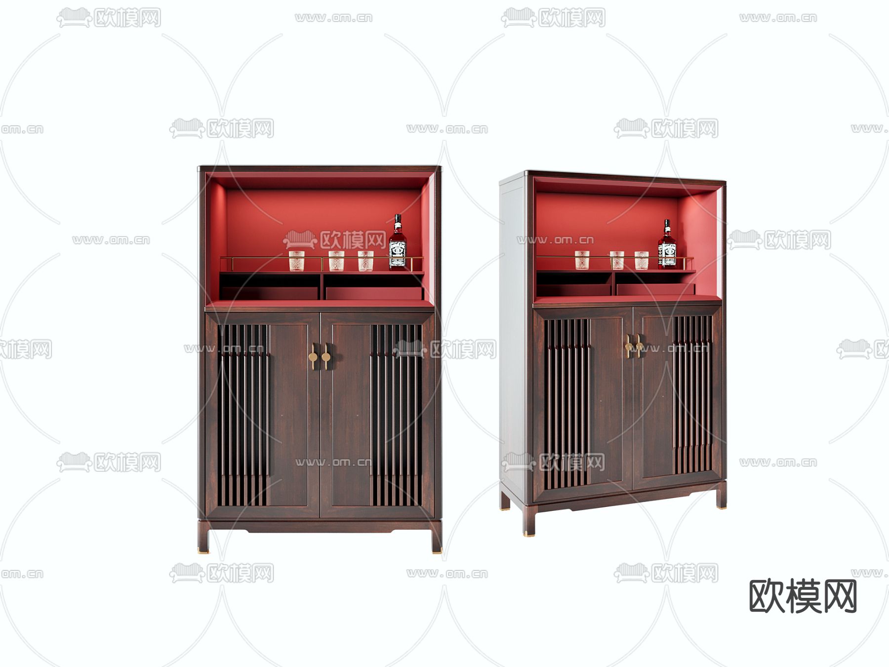 新中式餐边柜 茶水柜3d模型下载