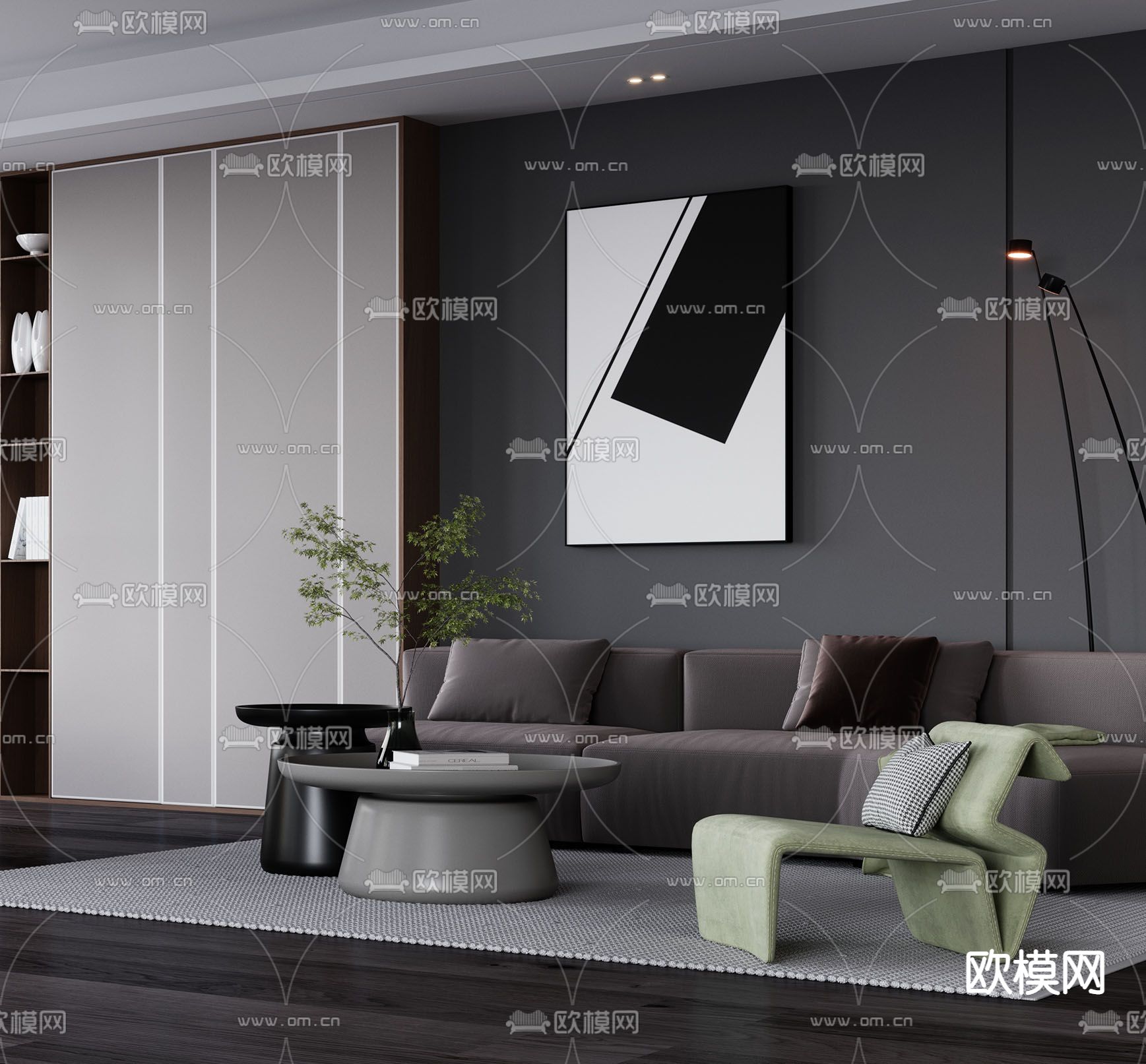 总经理室 董事长办公室3d模型下载（渲染图3）